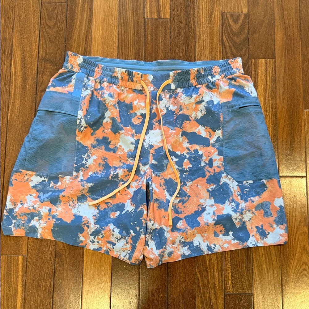 Lululemon Athletica Blue and Orange Patterned Shorts